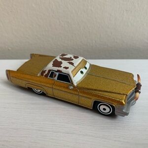Disney Pixar Cars Tex Dinoco Gold Cadillac Diecast Car Toy 1:55 Scale